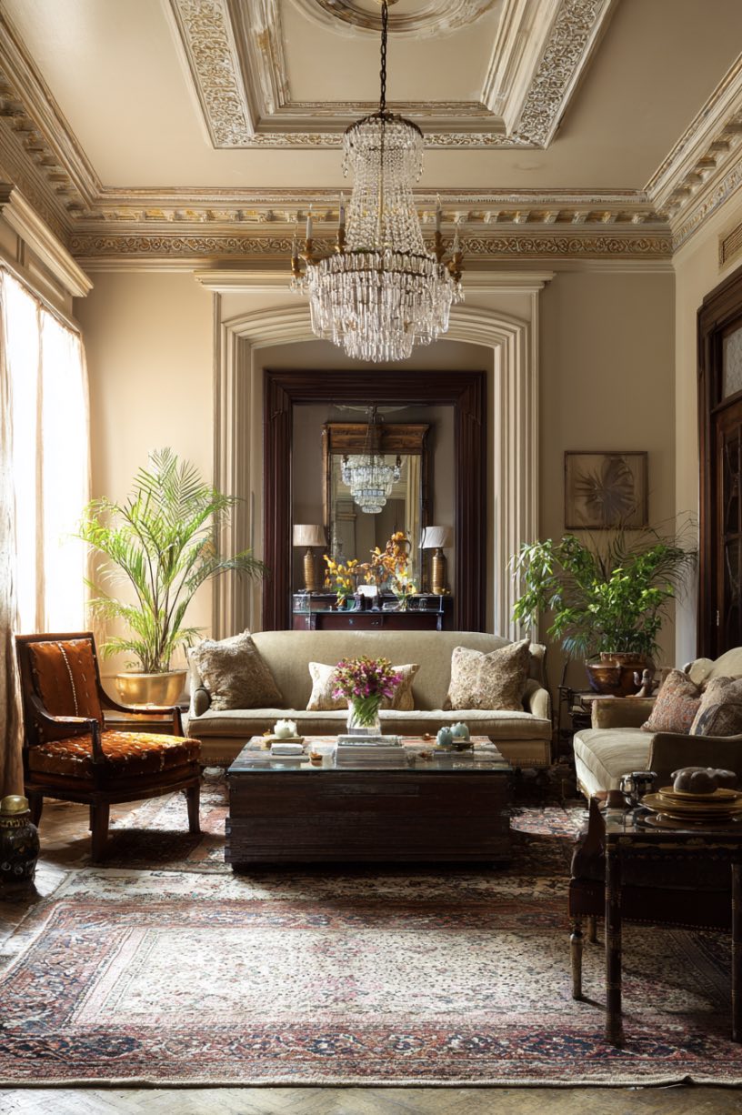 Statement Chandelier with Vintage Charm