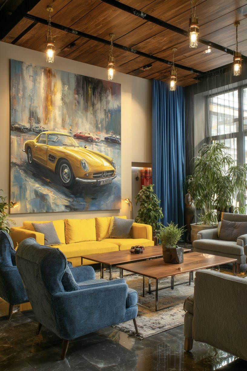 Modern Yellow Living Room