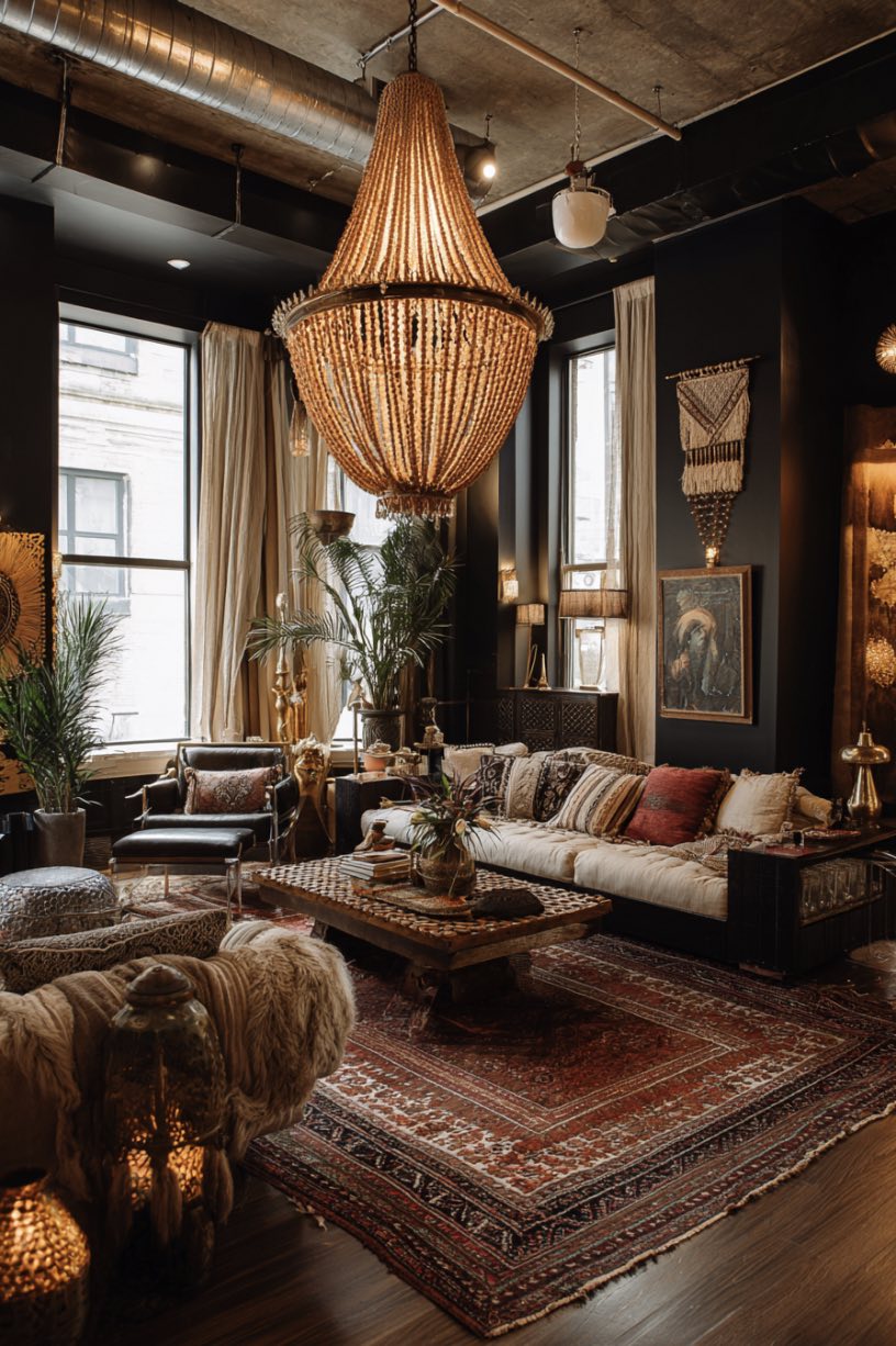 Beaded Chandeliers with Earthy Palettes