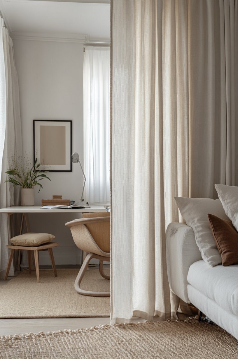 Partition With Curtains