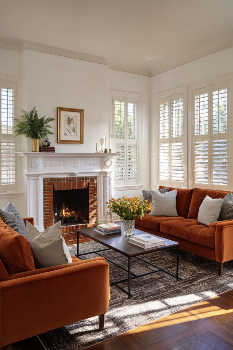 Craftsman Warmth with Orange Touches
