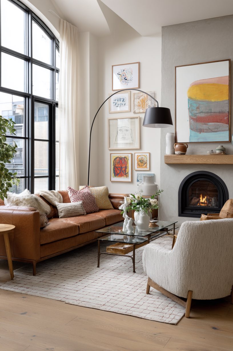 Warmth and Whimsy Modern Living Room