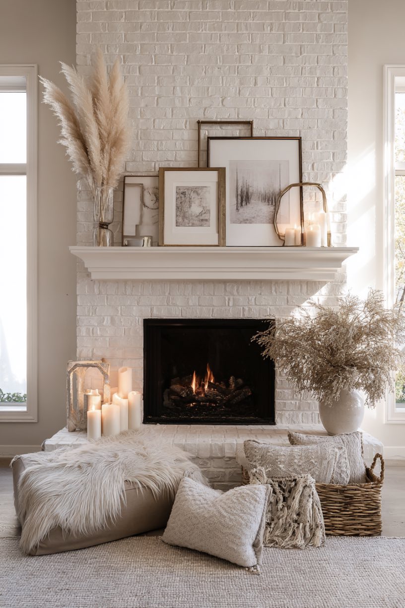 Boho Glam Fireplace Mantel Styling