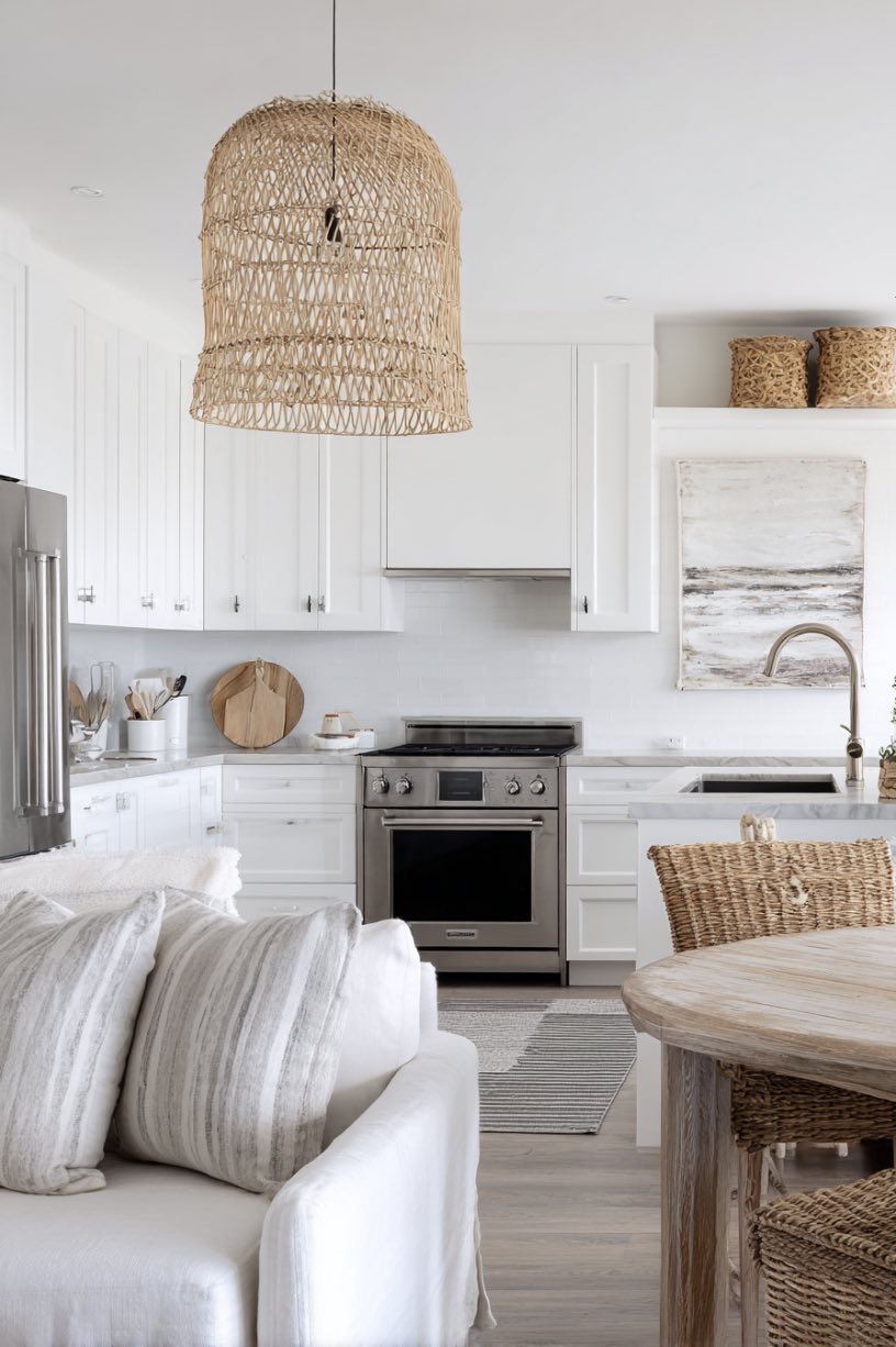 Bright Coastal Kitchen and Living