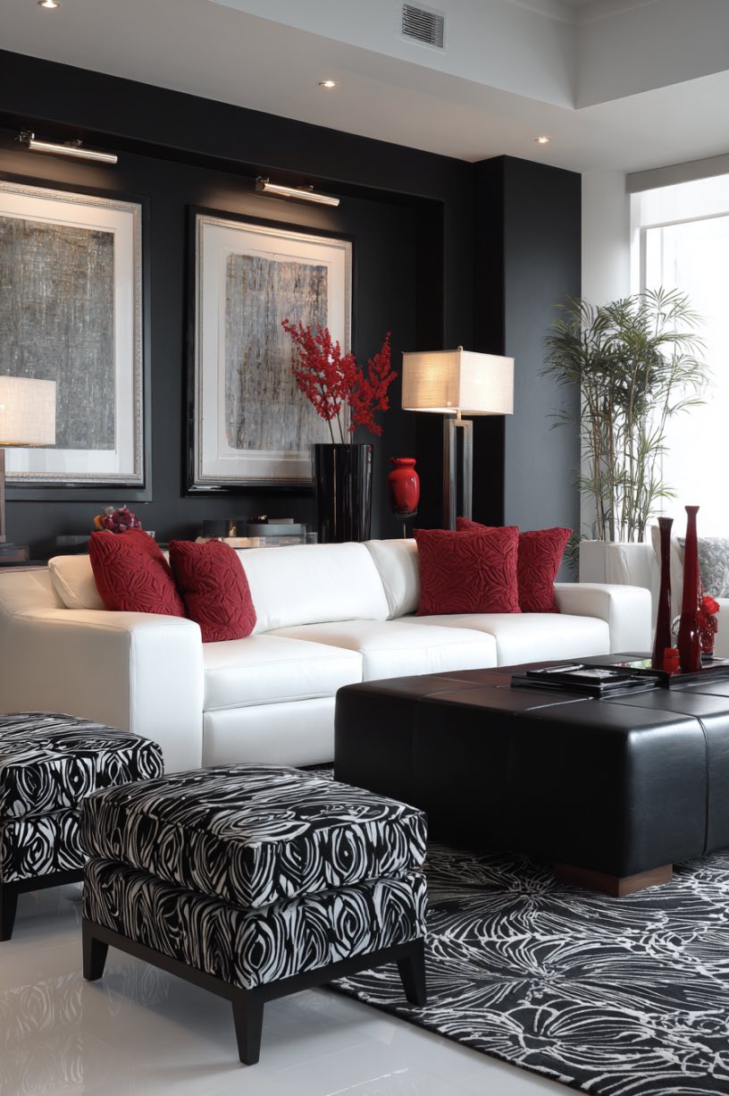 Black and White with a Pop of Red