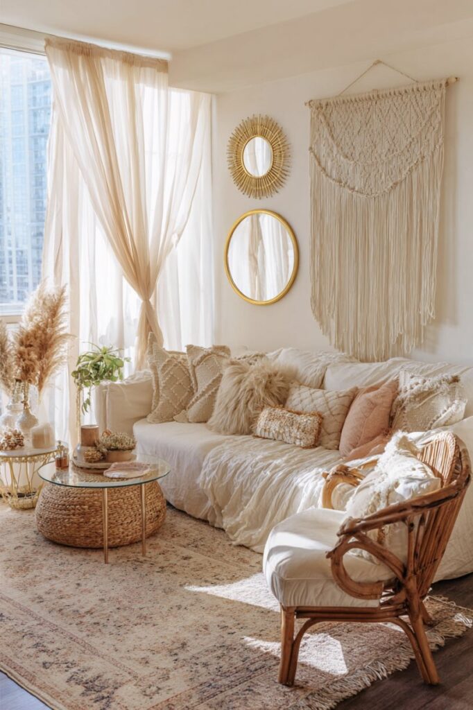 20 Stunning Boho Glam Living Room Ideas That Blend Luxury with Comfort ...