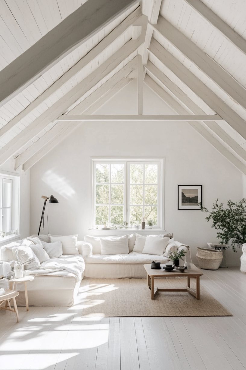 Whitewashed Vaulted Ceiling