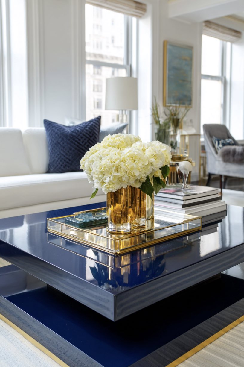 Navy Lacquer Coffee Table