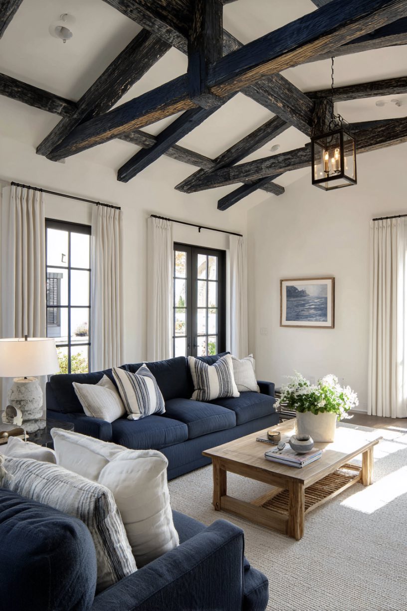 Navy Ceiling Beams