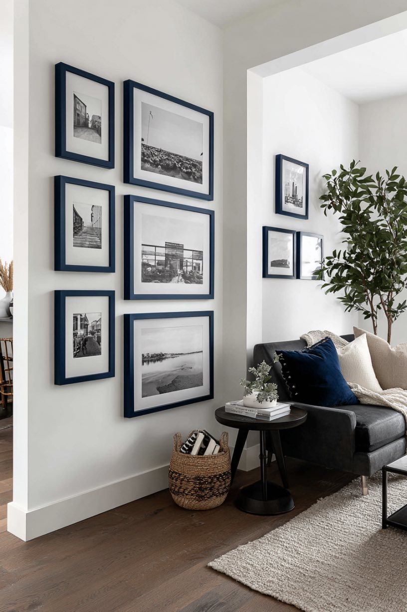 Monochrome Photo Gallery in Navy Frames
