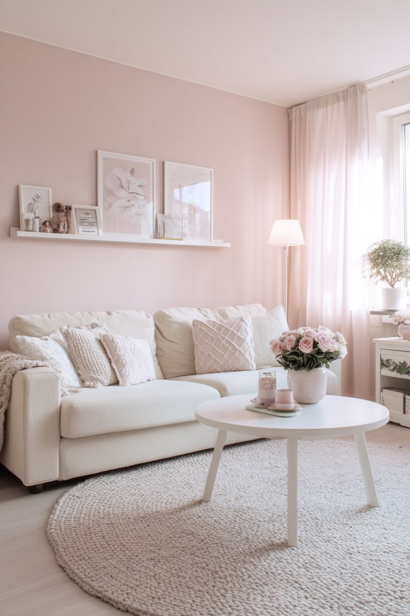 Blush Pink and Cream
