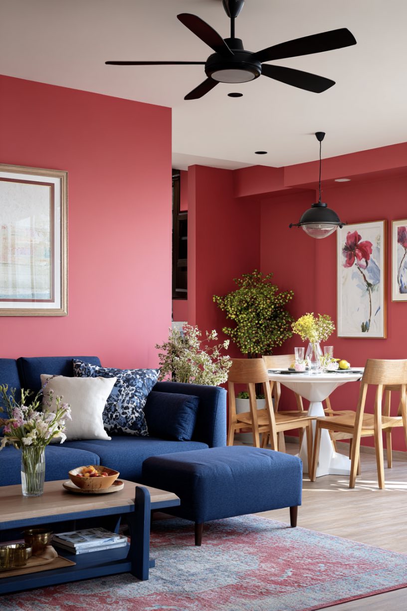 Bold Contrast Loving Living Room