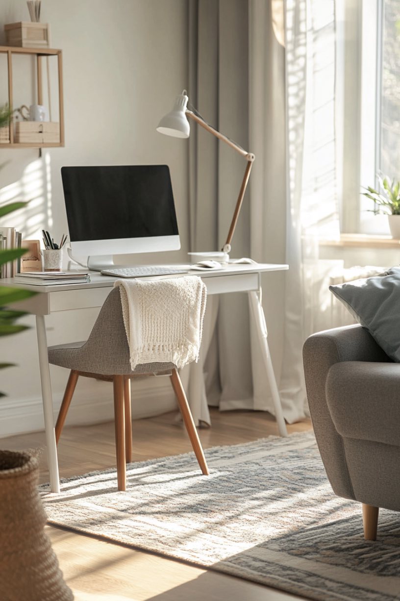 Desk Behind the Sofa