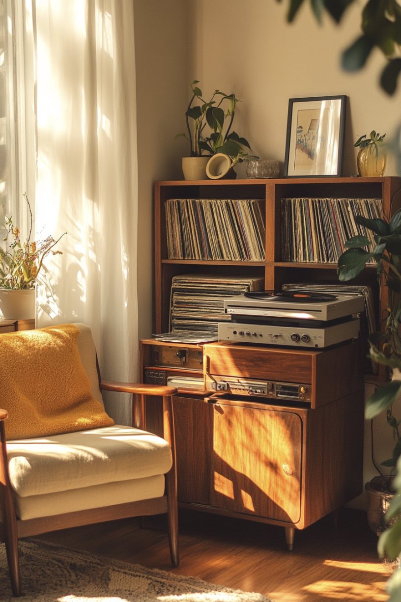 Vintage Record Player Corner