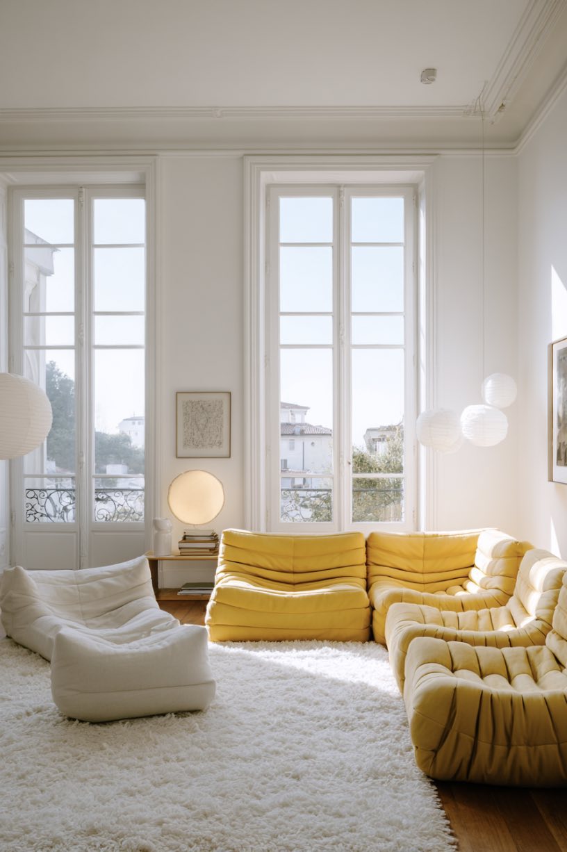 Minimalist Yellow Living Room