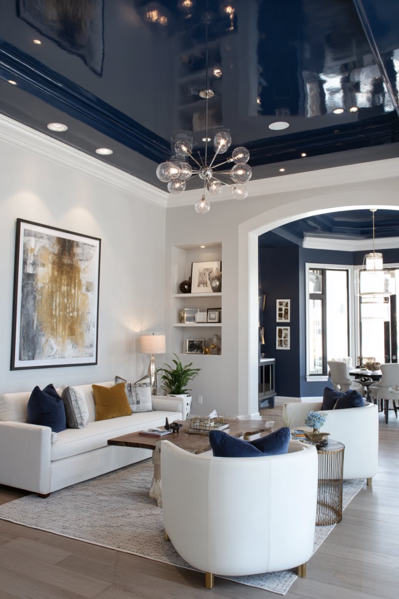 Navy Painted Ceiling