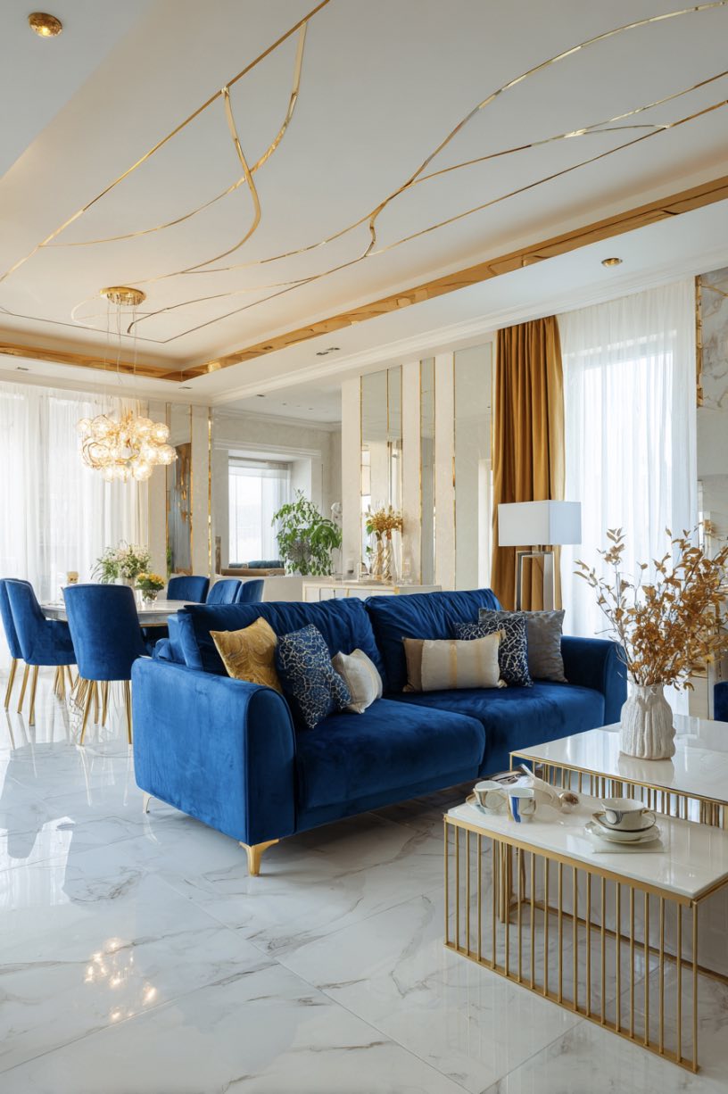 Luxe Layers in Blue and Gold