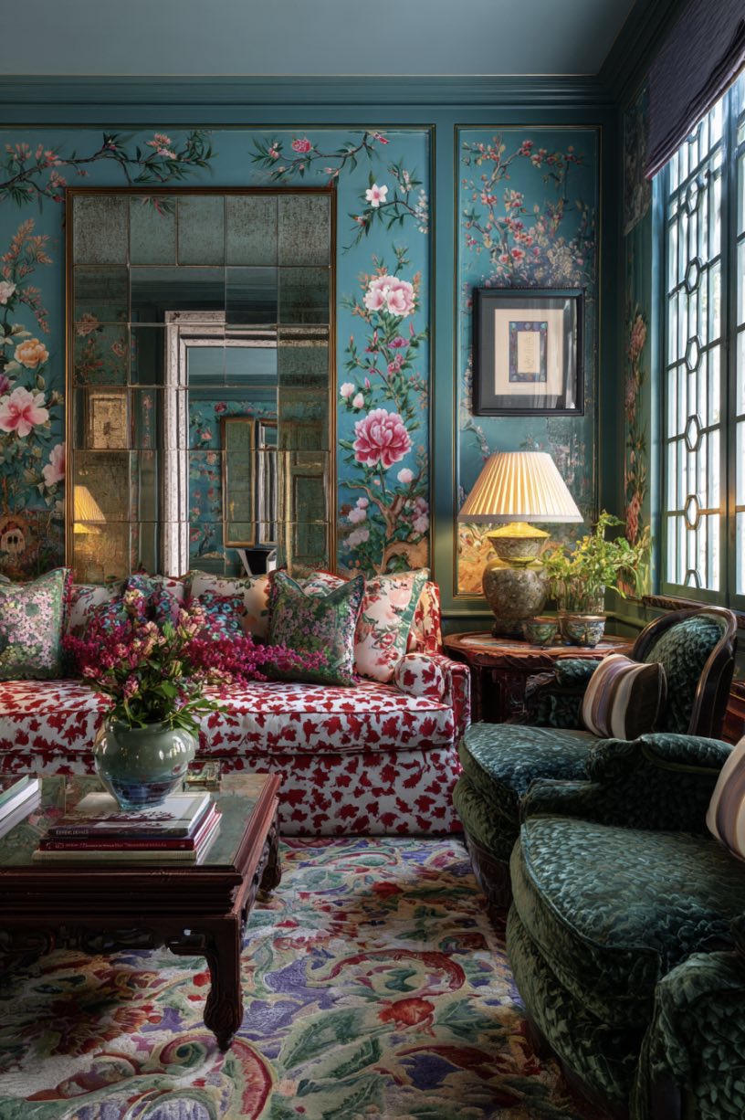 Blue and Emerald Living Room