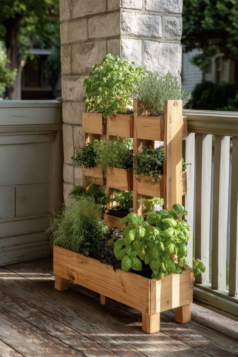Vertical Pallet Herb Rack