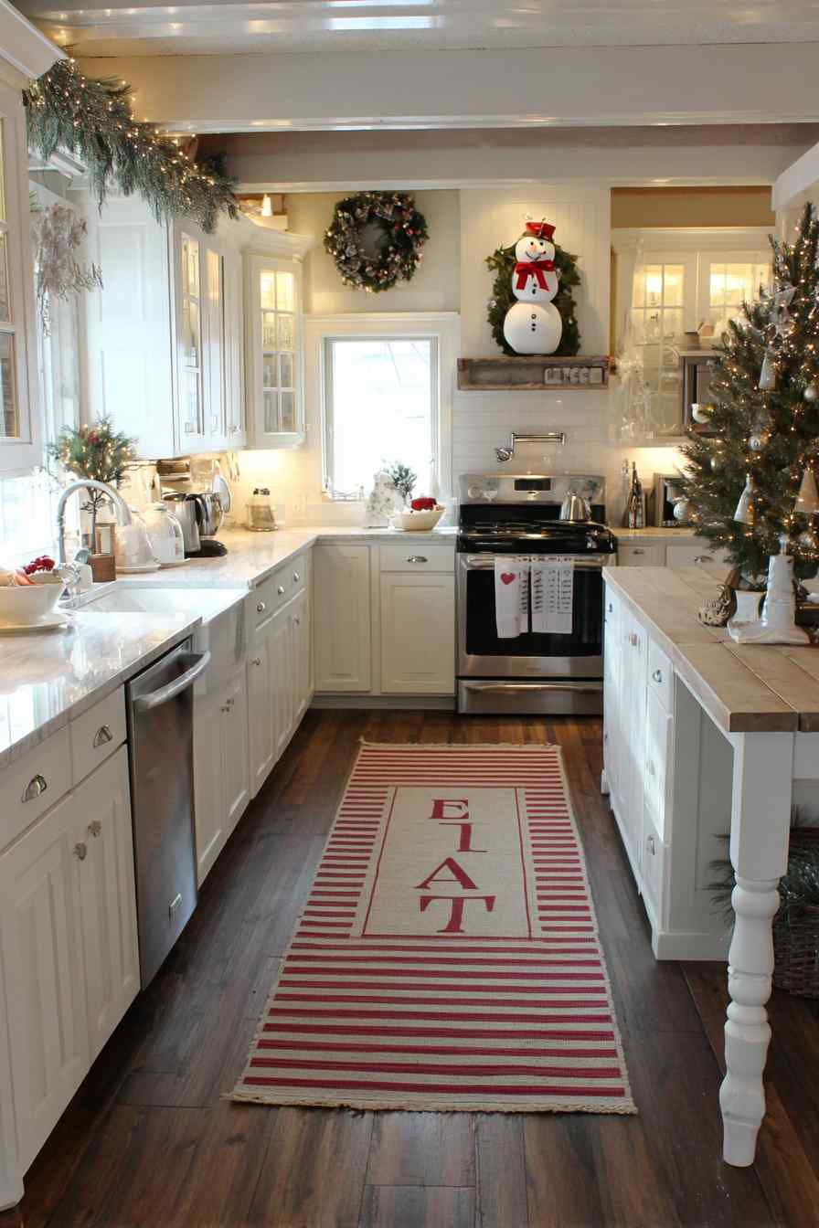 Holiday Warmth in a Sleek Kitchen