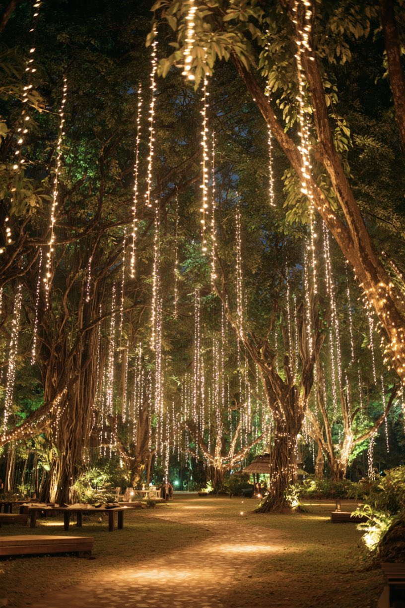 Magical White Lights Garden