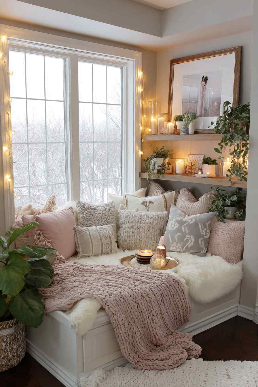 Soft Winter Warmth with Pink Accents