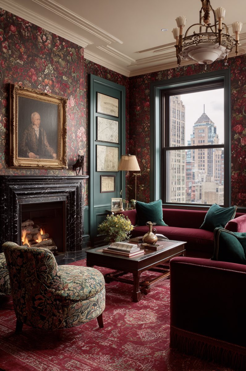 Vintage Drama in a City Apartment