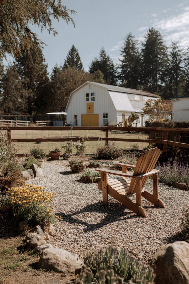 Wooden fence around cozy backyard patio