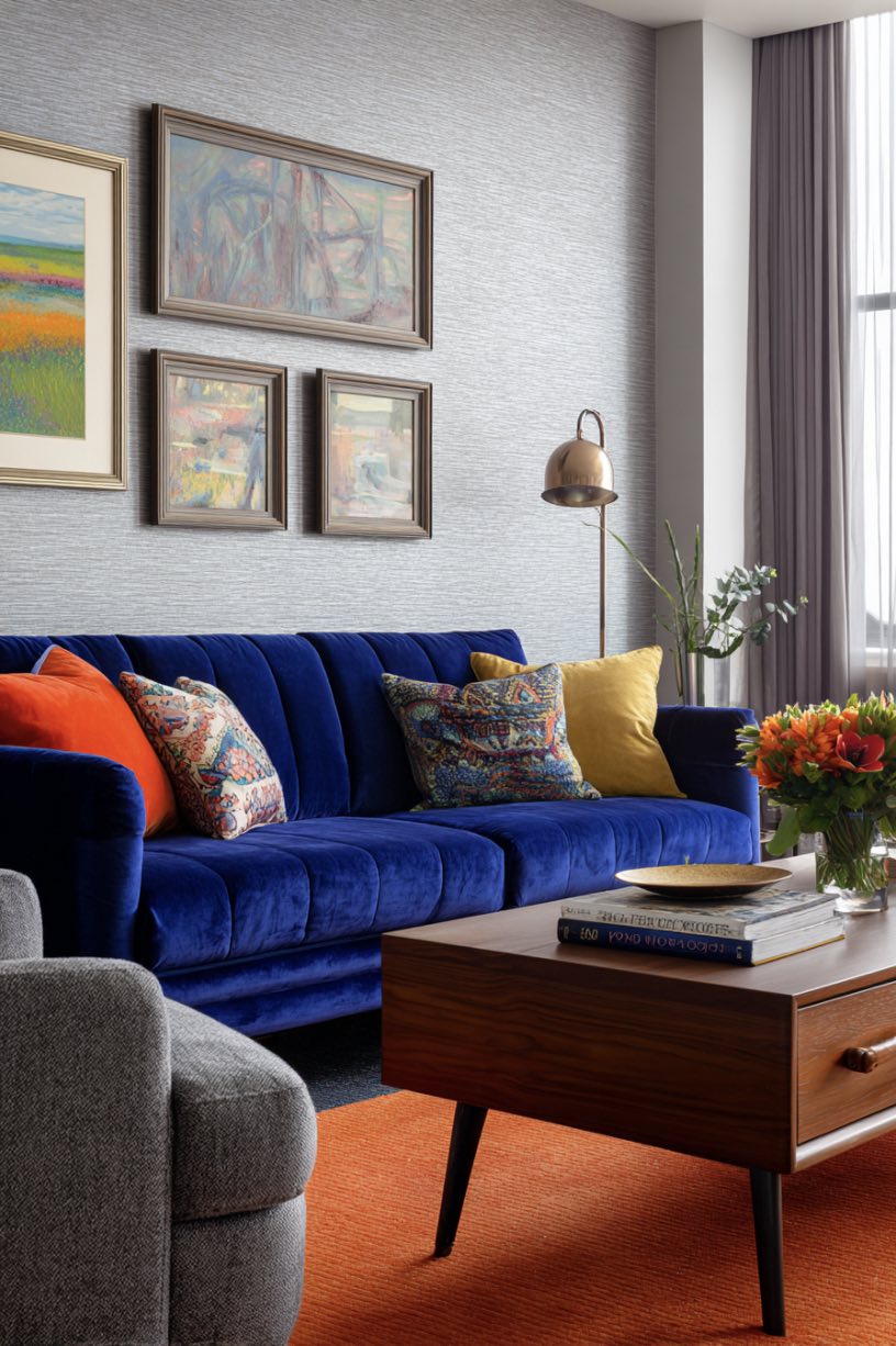 Bold Blues and Vintage Vibes