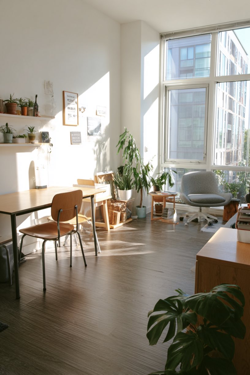 Sunlit Simplicity with Office Flair