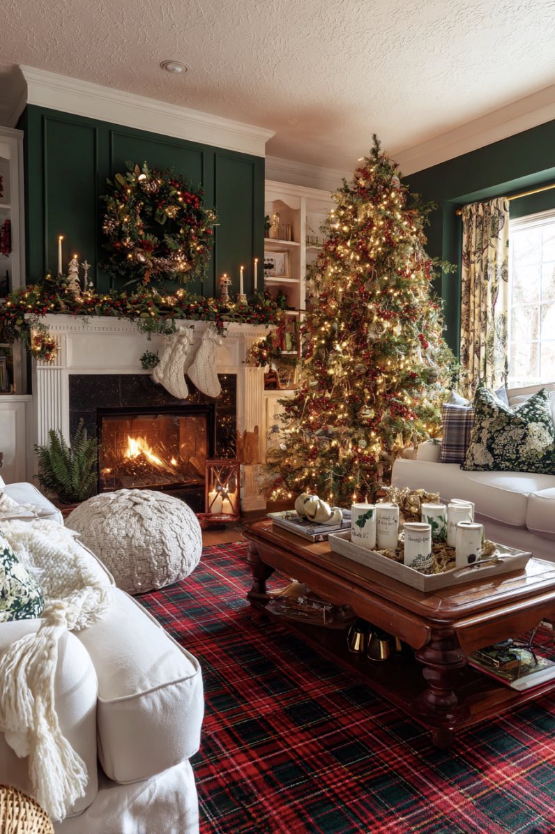 Plaid and Pine Holiday Lounge