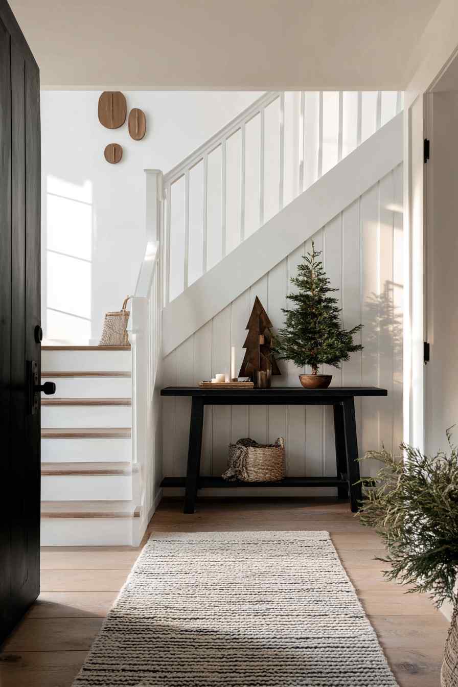 Clean Holiday Simplicity in the Entryway