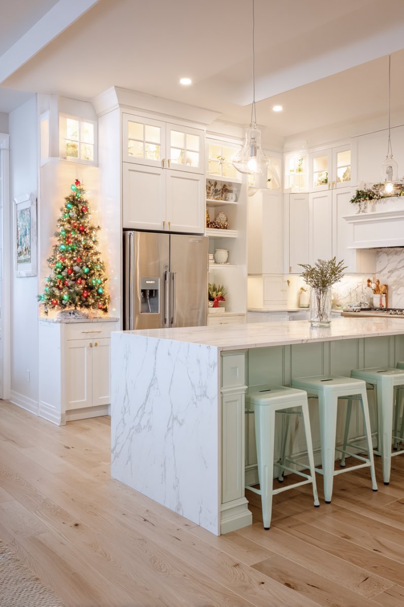 Minty Modern Christmas Kitchen