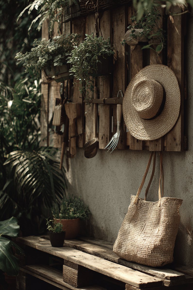 Wall-Mounted Pallet Garden Organizer