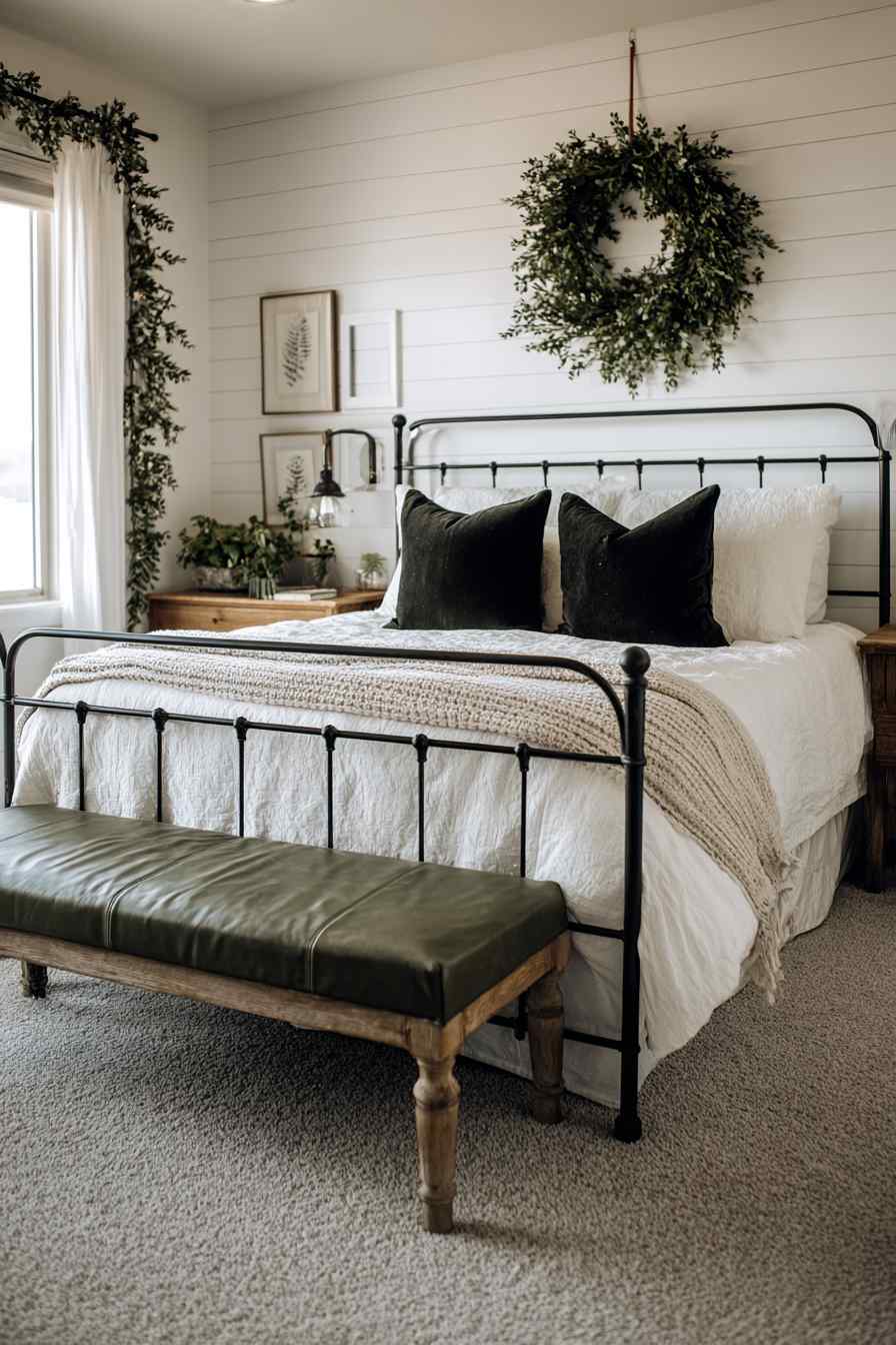 Farmhouse Holiday Calm in the Bedroom