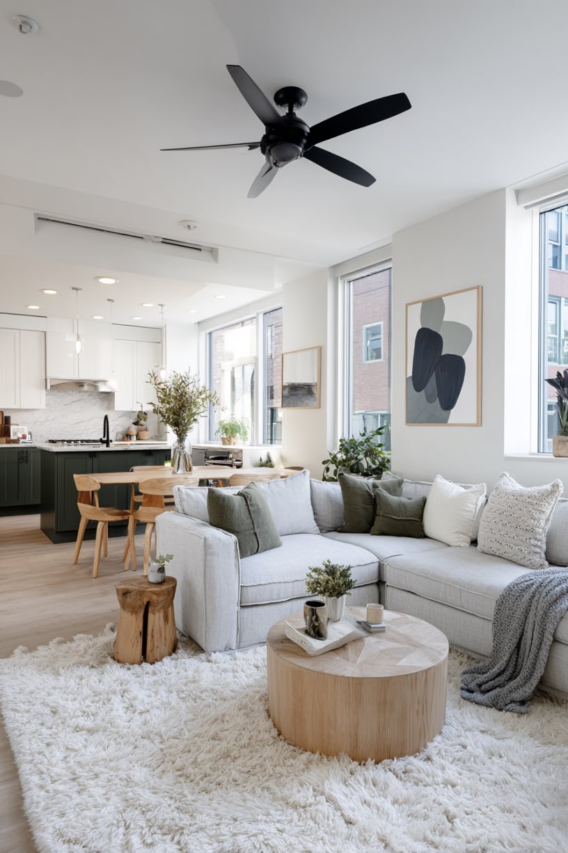 Airy Mid-Century Office Living