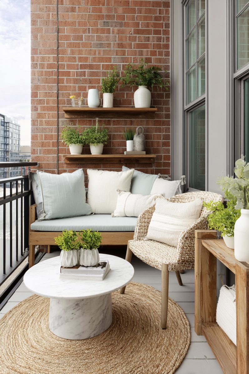 Charming Balcony with Earthy Layers