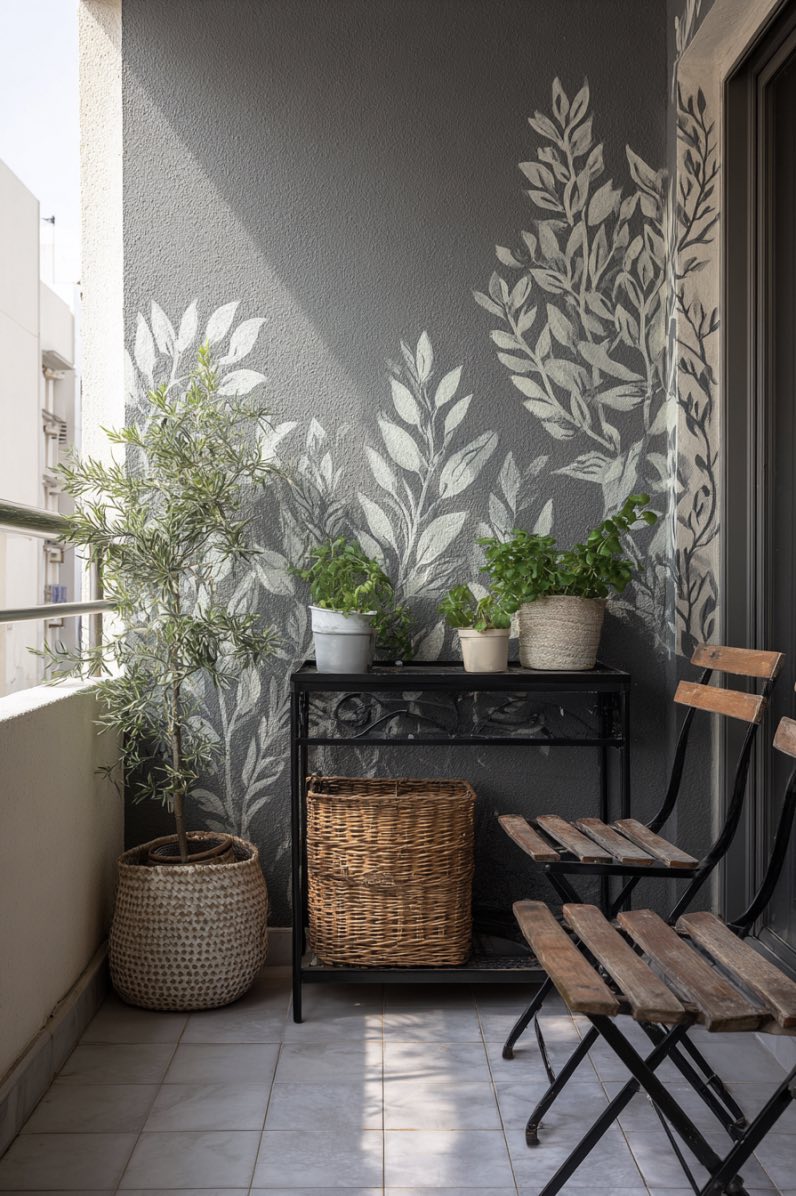 Leafy Charm for Small Balcony Ideas