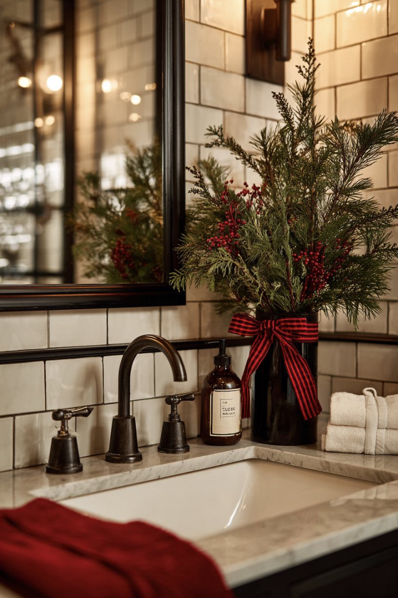 1. Winter Elegance Mirror Styling Ideas