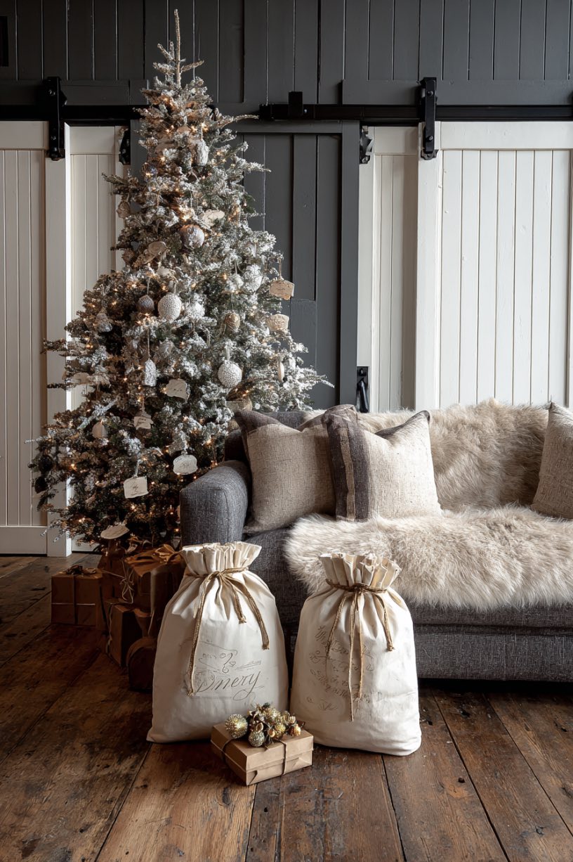 10. Neutral Christmas Tree Shiplap Background
