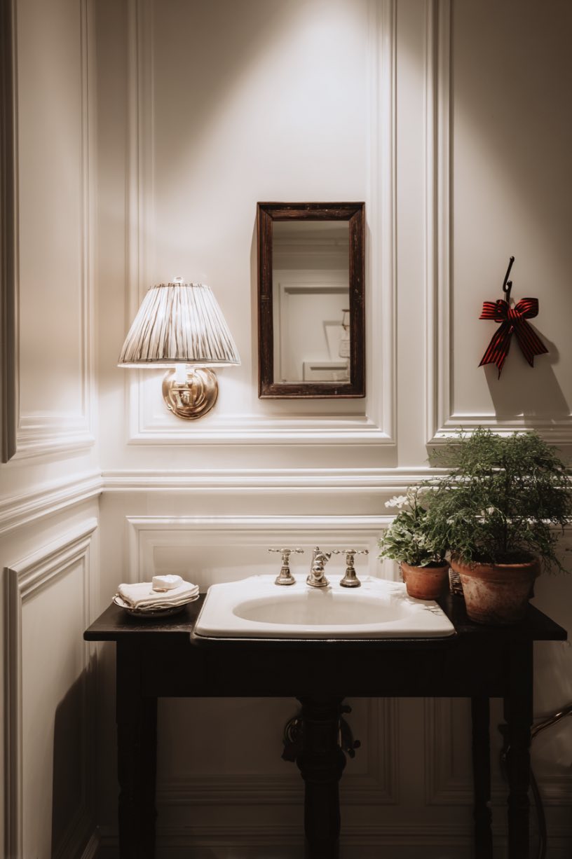 10. Wainscoting Christmas Bathroom Details