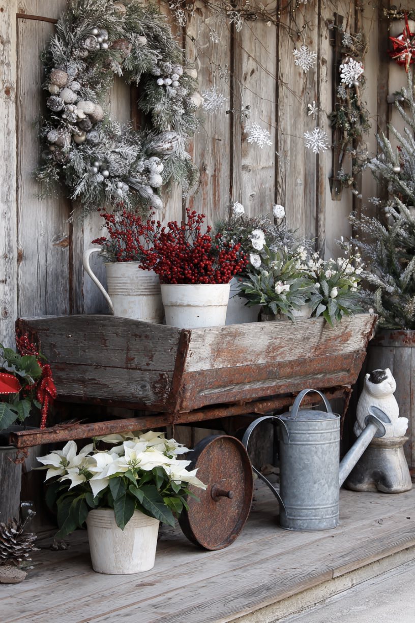 Winter Porch with Rustic Details