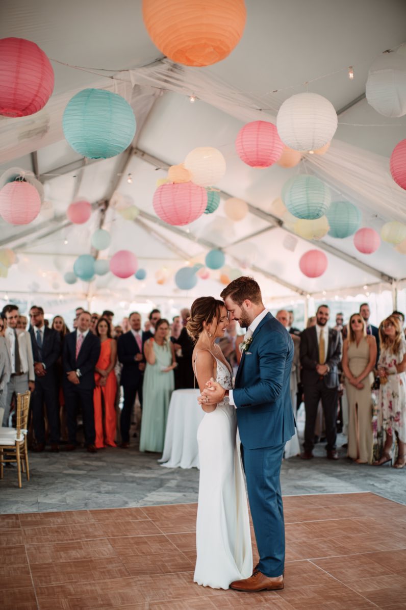 Colorful Outdoor Wedding Dance Floor
