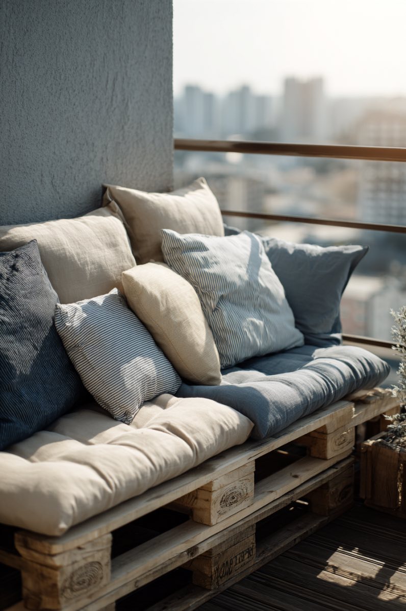 Minimalist Pallet Sofa for Small Balcony