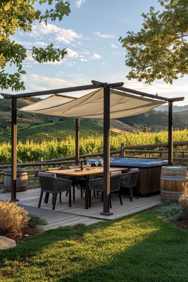 Sleek Canopy with Sunny Backyard Views