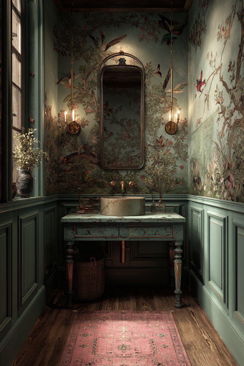 13. Victorian Teal Fall Bathroom Rendering