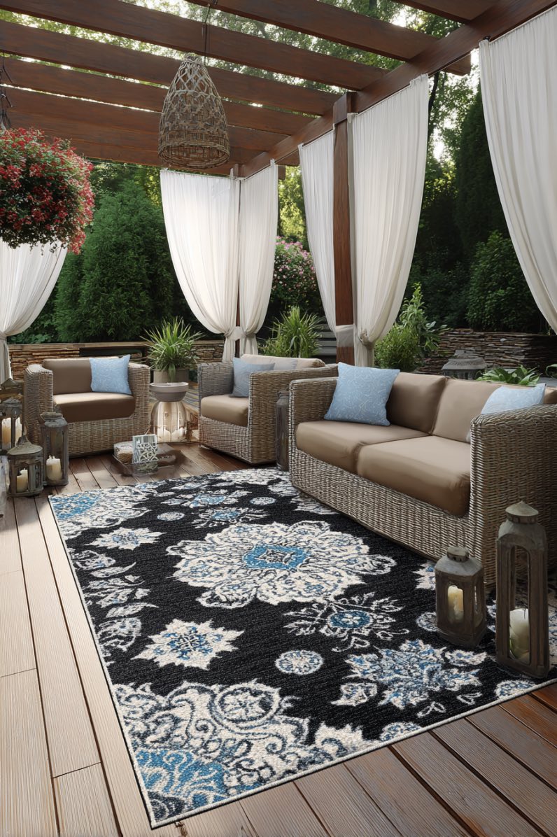 Patio Rug and Cozy Seating Setup