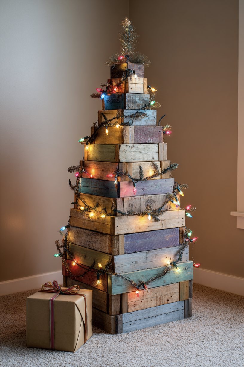 DIY Plank Tree with Lights