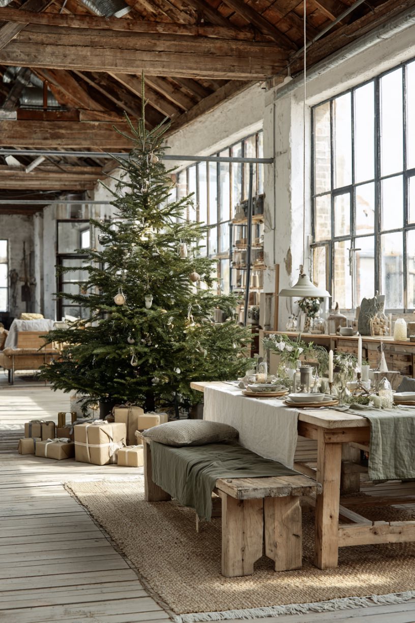 16. Scandinavian Minimalist Christmas Living