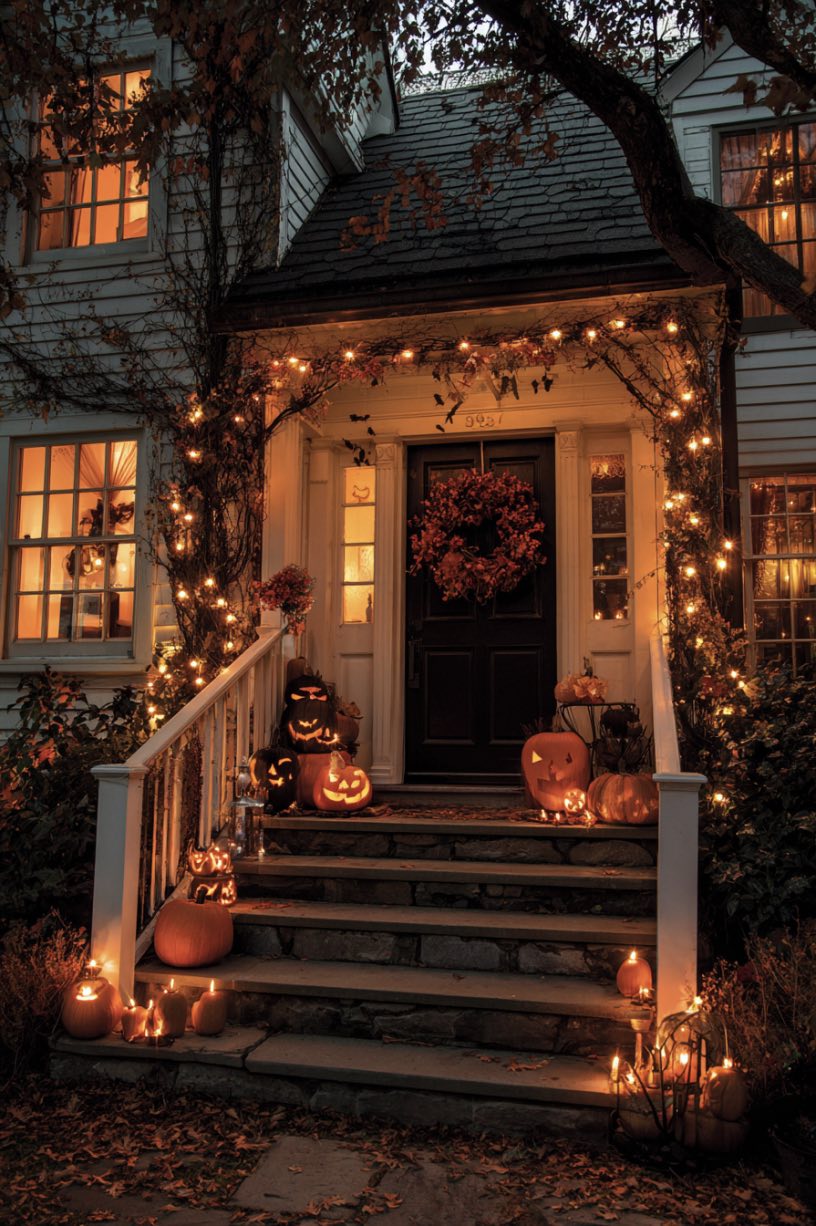 2. Classic Porch Halloween Glow